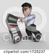 Poster, Art Print Of 3d Hispanic Business Man On A Shaded Background