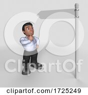 Poster, Art Print Of 3d Hispanic Business Man On A Shaded Background