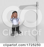 Poster, Art Print Of 3d Hispanic Business Man On A Shaded Background