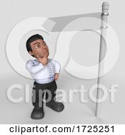 Poster, Art Print Of 3d Hispanic Business Man On A Shaded Background