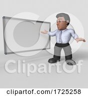 Poster, Art Print Of 3d Hispanic Business Man On A Shaded Background