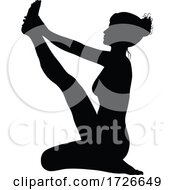 Poster, Art Print Of Yoga Pilates Pose Woman Silhouette