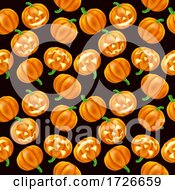 Poster, Art Print Of Pumpkin Pattern Halloween Seamless Background