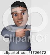 Poster, Art Print Of 3d Casual Hispanic Man On A Shaded Background