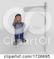 3d Casual Hispanic Man On A Shaded Background by KJ Pargeter