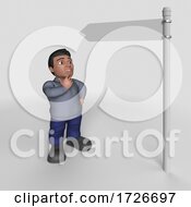 Poster, Art Print Of 3d Casual Hispanic Man On A Shaded Background