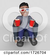 3d Casual Hispanic Man On A Shaded Background