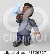 Poster, Art Print Of 3d Casual Hispanic Man On A Shaded Background