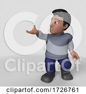 3d Casual Hispanic Man On A Shaded Background