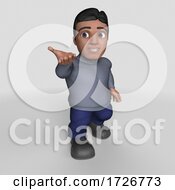 Poster, Art Print Of 3d Casual Hispanic Man On A Shaded Background