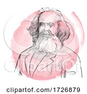 Poster, Art Print Of Hand Drawn Portrait Of Karl Marx