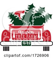 Poster, Art Print Of Rear View Of A Vintage Christmas Tree Farm Truck