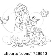 Poster, Art Print Of Santa With Birds