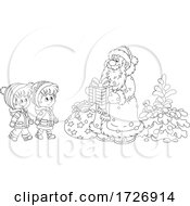Poster, Art Print Of Santa With Children
