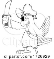 Poster, Art Print Of Pirate Parrot Black And White