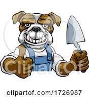 Bulldog Bricklayer Builder Holding Trowel Tool