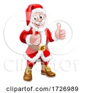 Poster, Art Print Of Santa Claus Christmas Cartoon Character Thumbs Up