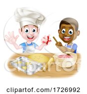 Cartoon Kid Chefs Cooking