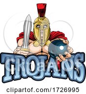 Poster, Art Print Of Trojan Spartan Bowling Sports Mascot