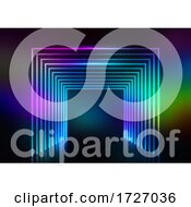 Poster, Art Print Of Abstract Design With Neon Tunnel Effect