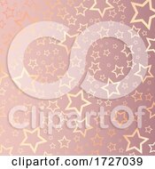 Poster, Art Print Of Christmas Background With Rose Gold Stars Pattern