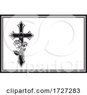 Funerary Cross And Roses Invitation