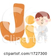 Kid Boy Judo Sport Alphabet Illustration