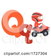 Poster, Art Print Of Kid Boy Quad Bike Sport Alphabet Illustration