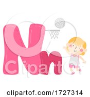 Poster, Art Print Of Kid Girl Netball Sport Alphabet Illustration