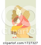 Poster, Art Print Of Mother Hug Child Illustration