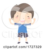 Poster, Art Print Of Kid Boy Adjective Able Strong Happy Illustration