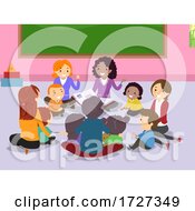 Poster, Art Print Of Stickman Family Play Group Indoor Illustration
