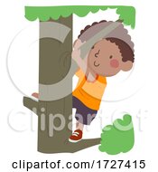 Poster, Art Print Of Kid Boy Childhood Memories Climb Tree Illustration