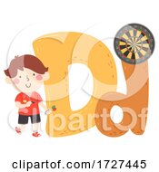 Poster, Art Print Of Kid Boy Dart Sport Alphabet Illustration