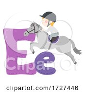 Poster, Art Print Of Kid Boy Equestrian Sport Alphabet Illustration