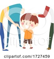 Poster, Art Print Of Kid Boy Communicating With Adults Illustration