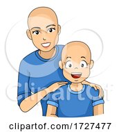 Mom Kid Girl Alopecia Sick Illustration