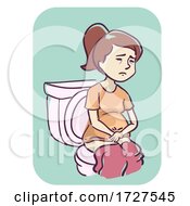 Poster, Art Print Of Pregnant Woman Difficult To Urinate Illustration