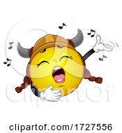 Smiley Mascot Girl Opera Singer Illustration