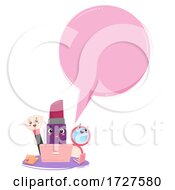 Mascot Lipstick Laptop Speech Bubble Illustration