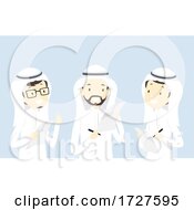 Poster, Art Print Of Man Qatar Discussing Papers Illustration