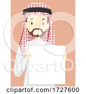 Man Arab Hold Board Illustration