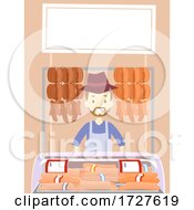 Man Sausage Vendor Illustration