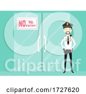 Poster, Art Print Of Man School Security Guard Policy Illustration