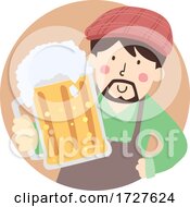 Poster, Art Print Of Man Give Mug Craft Beer Illustration