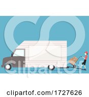 Man Loading Boxes Truck Illustration