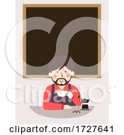 Man Cup Coffee Board Illustration