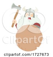 Man Viking Shield Board Illustration