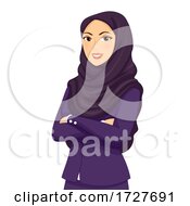 Poster, Art Print Of Girl Office Attire Woman Qatar Illustration
