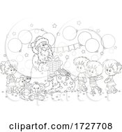Poster, Art Print Of Christmas Santa Claus Giving Gifts To Children